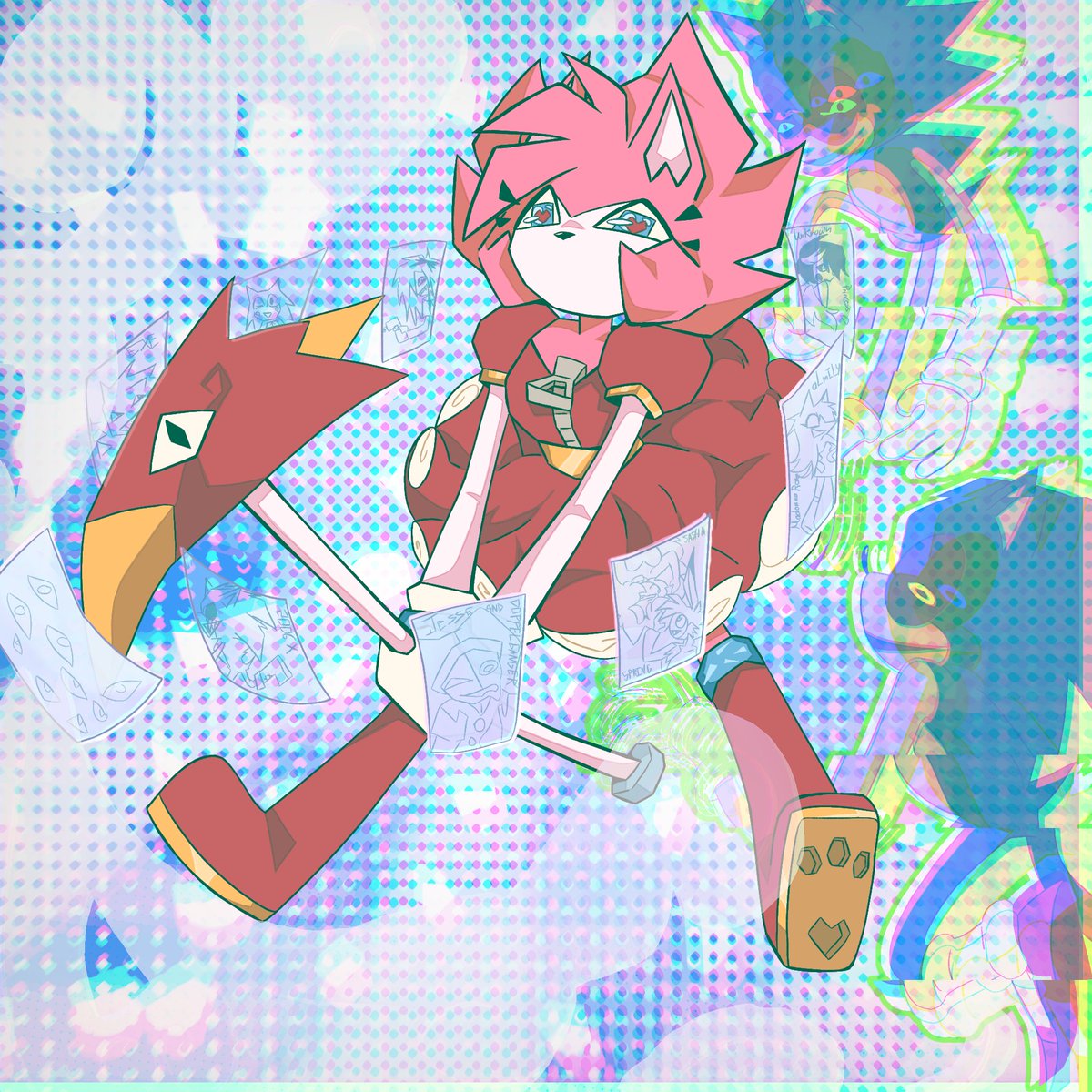 💌 Fun fact: Meatware thanks to Phobia Is able to catch other entitys on her carts, just like Sakura cart captor!
- 
-
-
#rewritesweep #rewritesonic #malwareamy