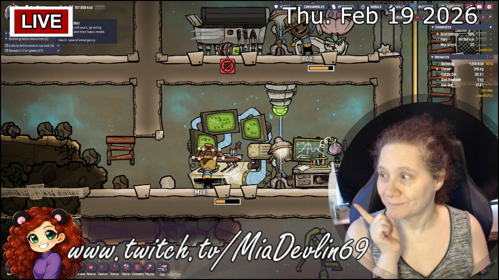 MiaDevlin69 is now Live playing #OxygenNotIncluded
Cause myself doing this again, Sorry.. [CC]

twitch.tv/MiaDevlin69

#twitchstreamer #smallstreamer #twitchaffiliate 
#canadianStreamer #twitchgirl #live #torontoStreamer
