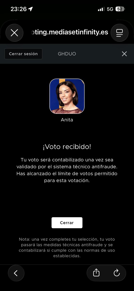 Hay que volver a votar
#Anitapatucasa
#GHDuoCuentas6 
#GHDuo19F