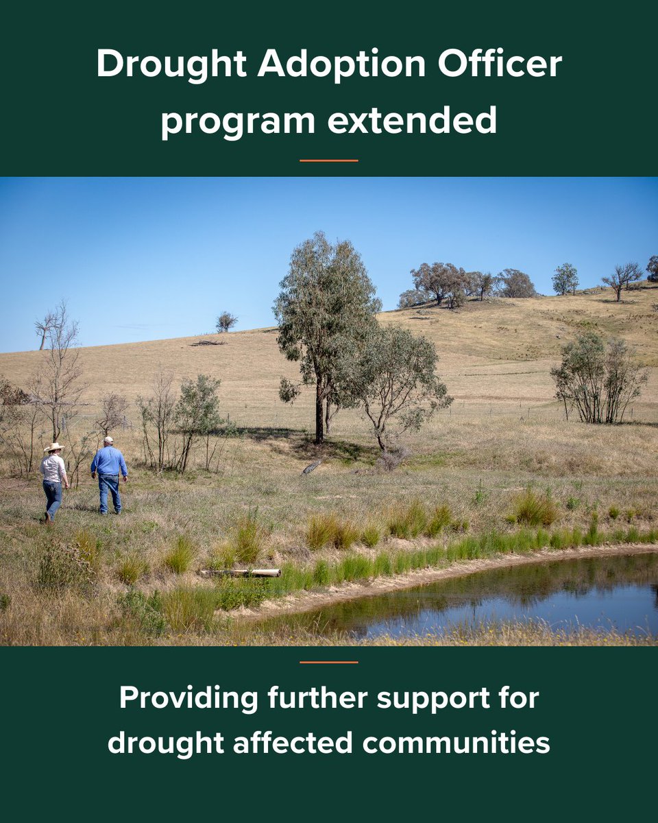 SouthernNSWHub's tweet photo. We're pleased to announce continued investment in the Drought Adoption Officer program - a vital network supporting landholders with practical, on‑the‑ground drought advice. https://t.co/qDPY0HURYs
#SNSWInnovationHub #FutureDroughtFund @daffgov
#LocalLandServices @llsnsw https://t.co/jXVQGuNC9n