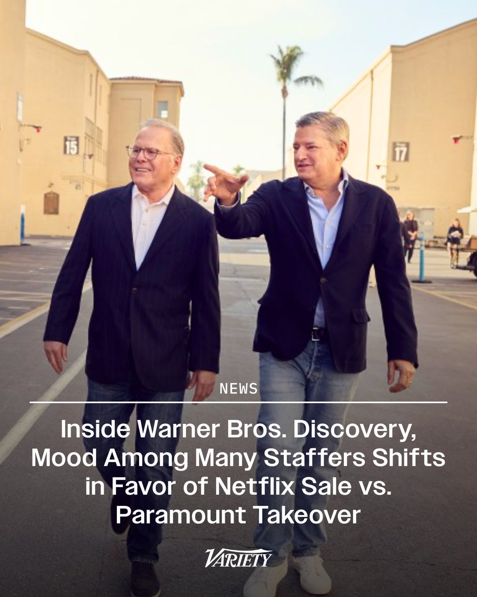 Most WBD staffers now favor Netflix acquiring Warner Bros. studios and HBO Max rather than being fully subsumed by David Ellison’s Paramount Skydance, sources tell Variety.

• WB film staffers who once feared Ted Sarandos would gut theatrical now believe Netflix plans to keep