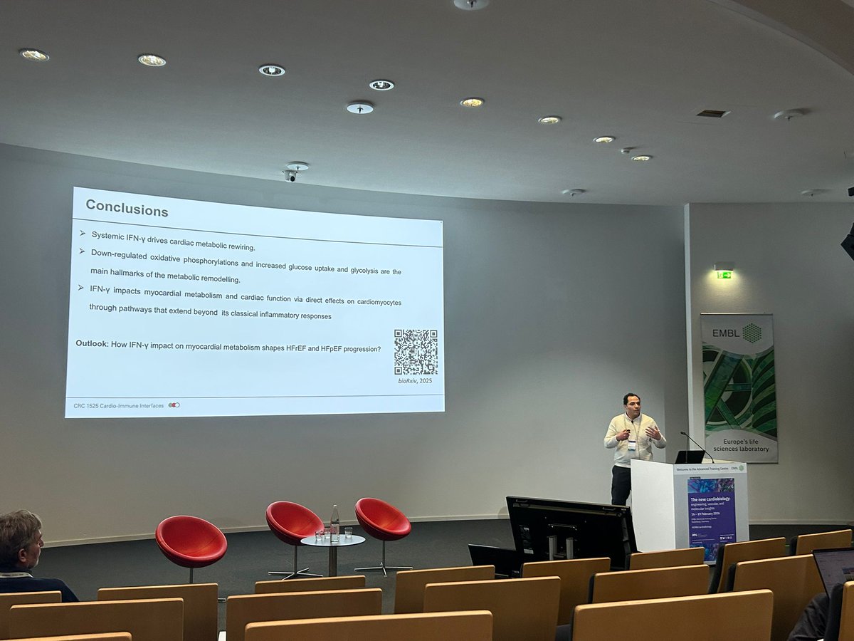 EbramMelika's tweet photo. Thrilled to present our findings on IFN-γ-driven heart metabolic rewiring at the EMBL Cardiobiology Congress. An excellent congress with outstanding speakers and inspiring discussions. #EMBLCardiobiology https://t.co/G2xW4TXfzE