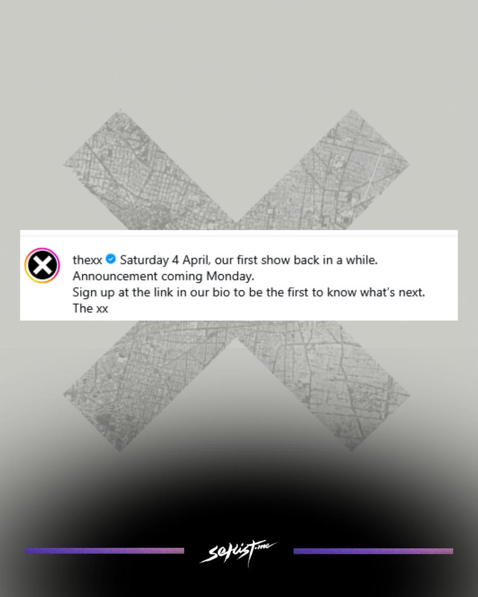 Setlist_me's tweet photo. ¡The XX regresaría a México este 2026! 🇲🇽
@thexx  

Aunque  Romy, Oliver y Jamie ya tienen algunas fechas confirmadas en algunos  festivales para este 2026, sería su primer concierto solitario después  de 8 años.

¿Qué opinas?

#TheXX #Setlistme https://t.co/9tSpmLdYL8