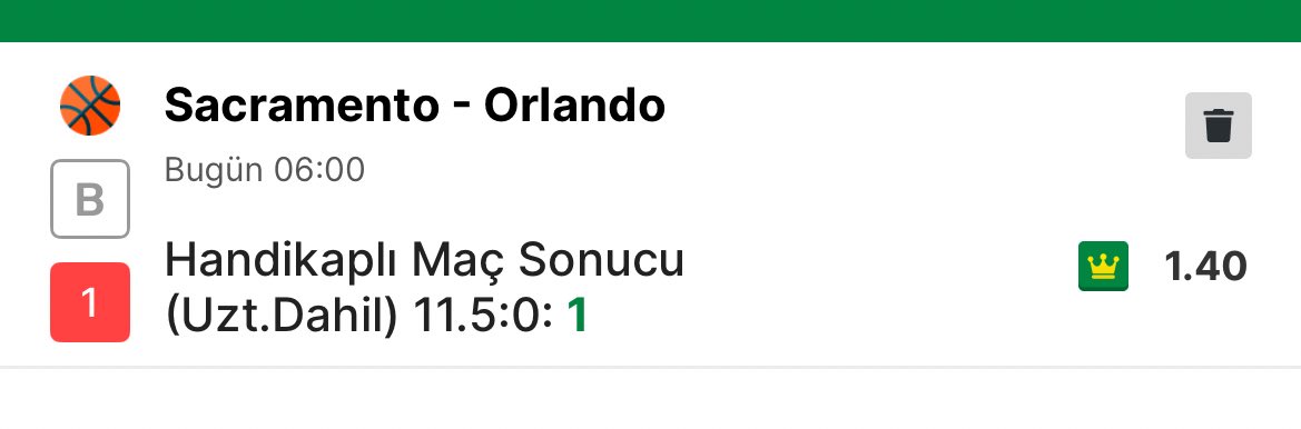 EskiUsulTahmin's tweet photo. 🍀🏀 Sacramento Kings - Orlando Magic
Tercih: Ev +11.5 Hnd ile Kazanır
Oran: 1.40
Kings evinde büyük farklar yemiyor. +11.5 ciddi güvenli alan sağlıyor.
Maç içinde kopma olsa bile baraj korunabilir 👀
#NBA #Kings #Magic #Basketbol #NBATahmin #Handikap #Bahis #Kupon #MaçAnalizi https://t.co/xNbXHcUmYp