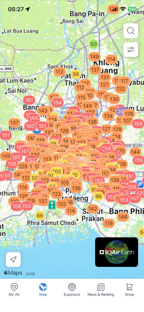 เช้านี้ กทม &amp; ปริมณฑล อากาศแย่นะครับ ไม่ออกกำลังกายกลางแจ้ง เครื่องฟอกยังต้องใช้อยู่นะครับ