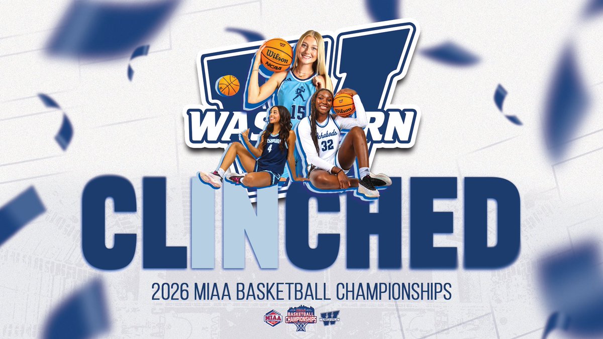 They're on the road tonight in Edmond, but the Washburn women have already 𝘾𝙇𝙄𝙉𝘾𝙃𝙀𝘿 their spot in the 2026 MIAA Basketball Championships 🎩🏀

We'll see you in Kansas City, Ichabods! 

#MIAAMadness x #BringYourAGame