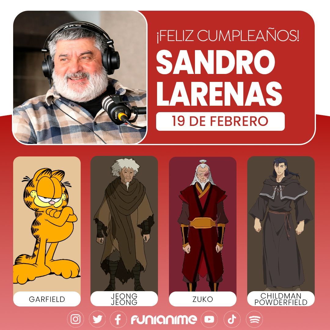 🥳🎈 El locutor y actor de doblaje Sandro Larenas 🇨🇱 está de cumpleaños. ¡Muchas felicidades! 🎈🥳