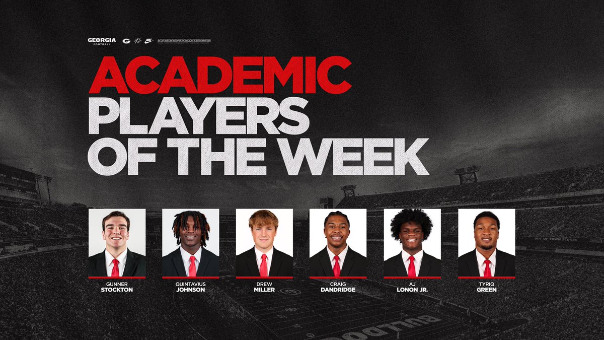KirbySmartUGA's tweet image. Congratulations to our Academic Players of the Week !!

#GoDawgs