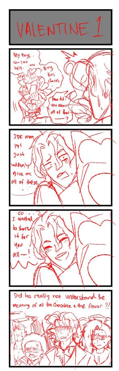 ainseltachibana's tweet photo. 4 koma of how ⚡ would act if he received that bunch of chocolates &amp; flowers on Valentine's Day...

It's still part 1, i plan to make a few of it 🌹
#RecordofRagnarok #終末のワルキューレ #EdiNiko https://t.co/zq8Etm3rxN