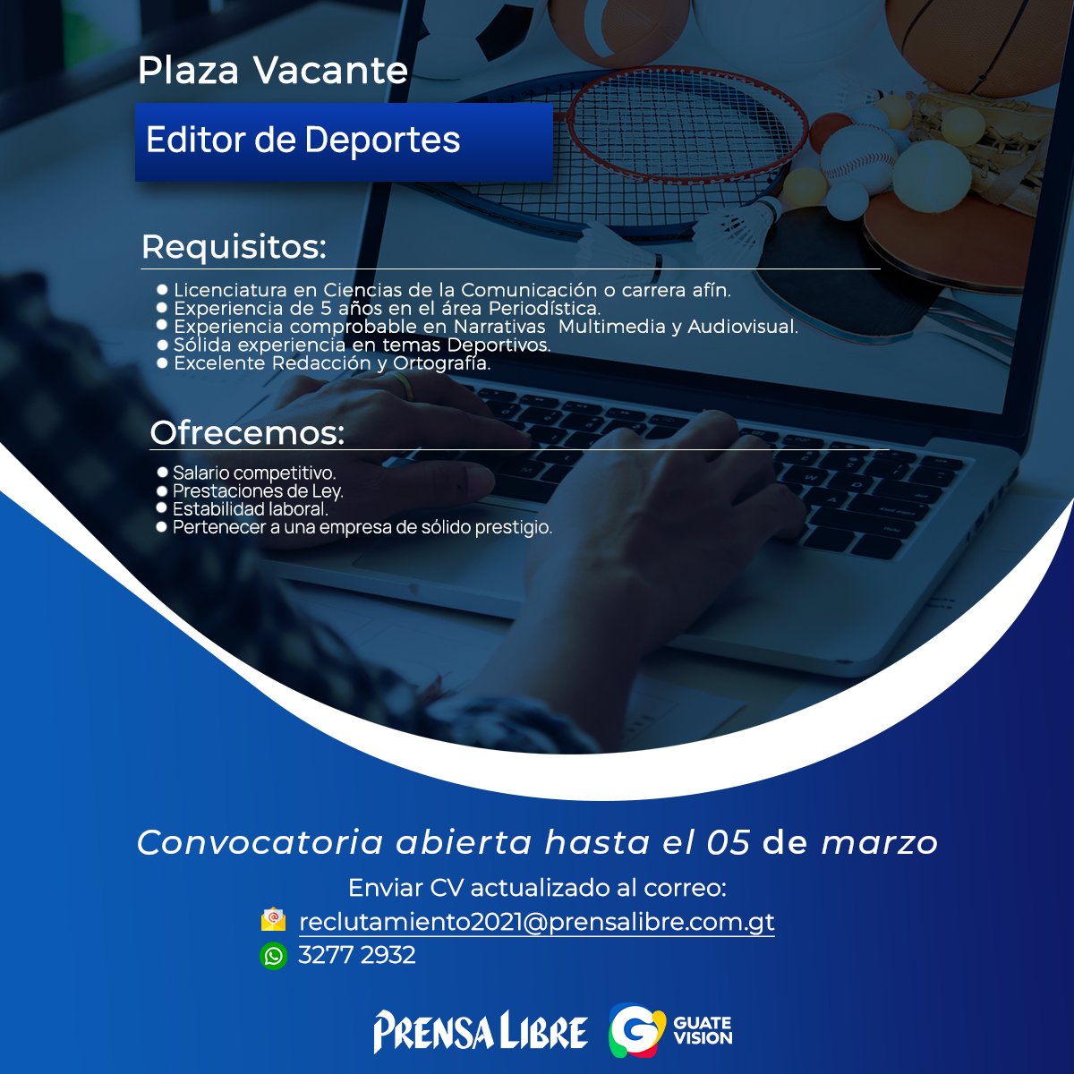 prensa_libre's tweet image. ✉️#PLEmpleos: Estamos en búsqueda de talento para formar parte de nuestro equipo.

#Empleos