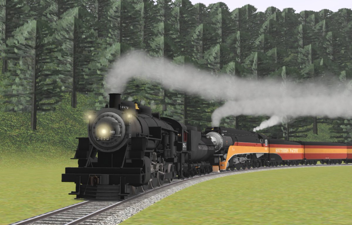 GrantWright8715's tweet photo. SP 2472/4449 Doubleheader
#Trainz
#SP4449
#SP2472 https://t.co/ZakUbwkzdw