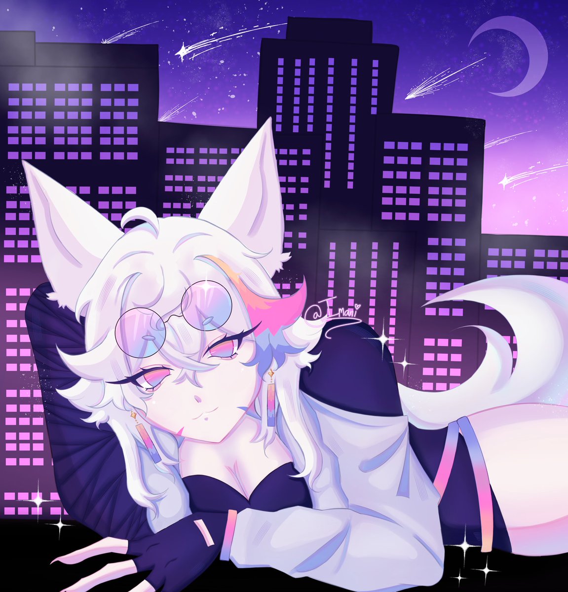 finished an oc art for a collab i'm in!
the oc's name is Spectra ✨

i haven't done scene art in a bit hehe
but hope it looks good, i'm happy with the results! 💖
#illustration #VGenOpen #artmoots #smallartists #ocart