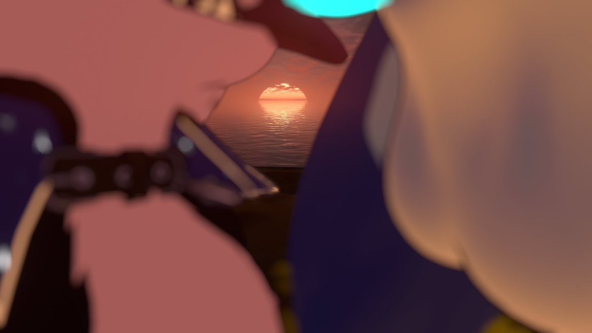 Enjoying a cool sunset with <a href="/DarkVioletMisc/">🔞Violet :3</a> :)