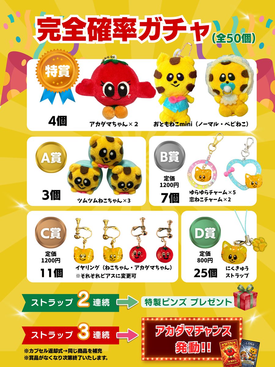 ✨特製ピンズ（非売品）✨ ガチャでD賞ストラップが 2連続した方だけに