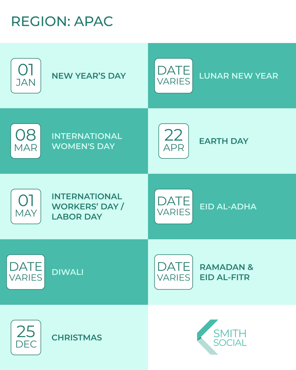 Got a global team and audience? Your content calendar should reflect that. 🌎

We created an easy holiday guide so you know what deserves a spot on your calendar. Save this post to reference anytime!