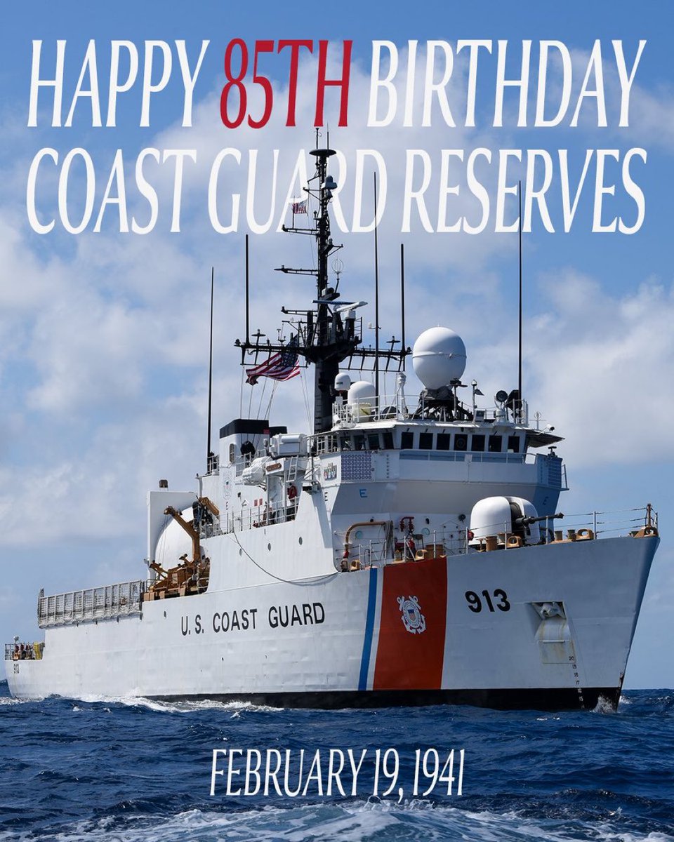 Happy 85th Anniversary to the United States Coast Guard Reserve!

For 85 years, the brave men and women of the Reserve have stood ready to safeguard our shores, strengthen our maritime security, and answer the call whenever our nation needs them.

Today we honor their service,