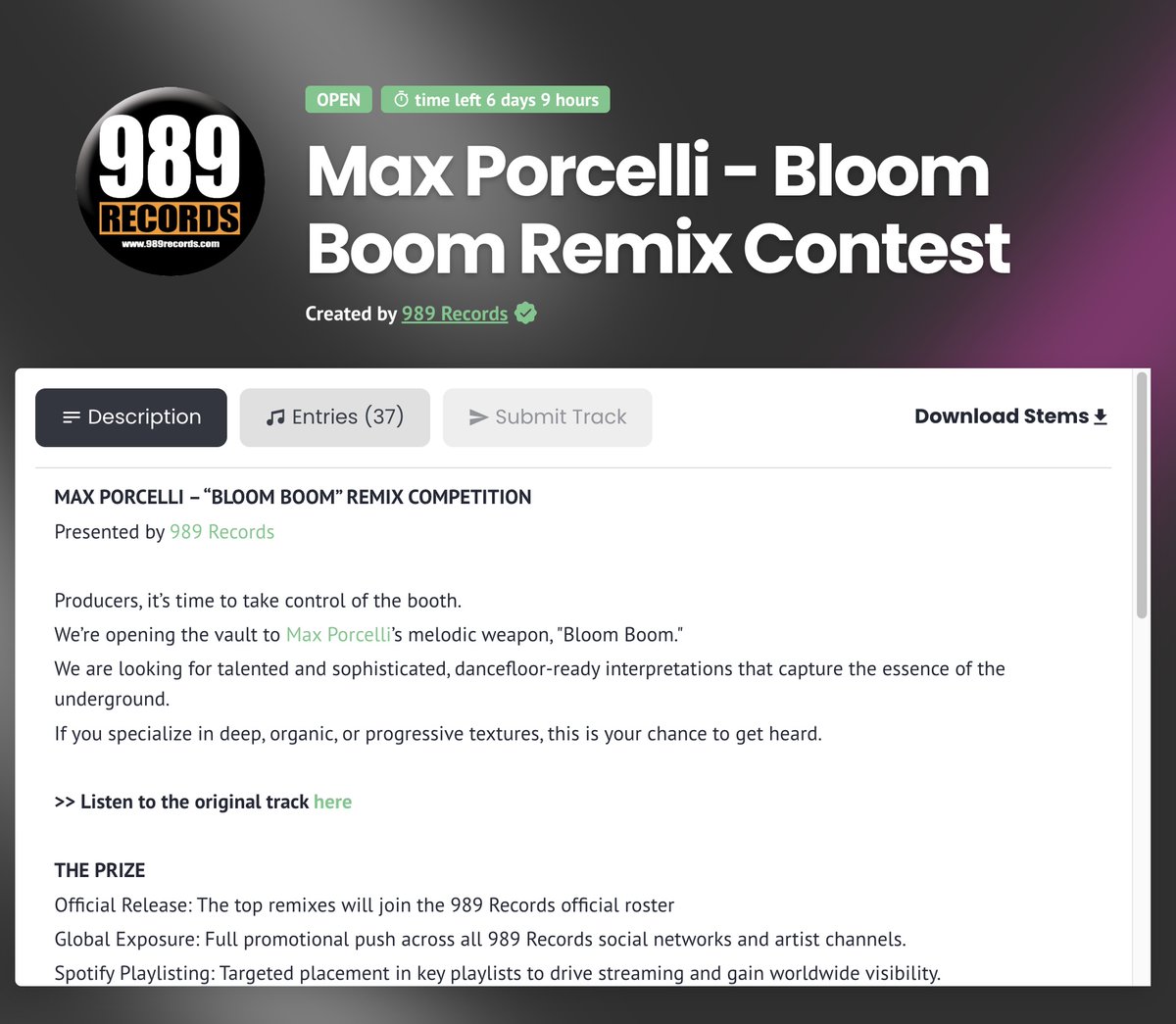 989records's tweet photo. 989 Records Remix Contest - Join Now!
https://t.co/vMscvmYFLr

#989Records #LabelRadar #RemixContest #BloomBoomRemix #MusicProducer #EDM #BedroomProducer #NewMusic #Beatmaker #ElectronicMusic #MusicContest #Ableton #FLStudio https://t.co/P95F9lKueR