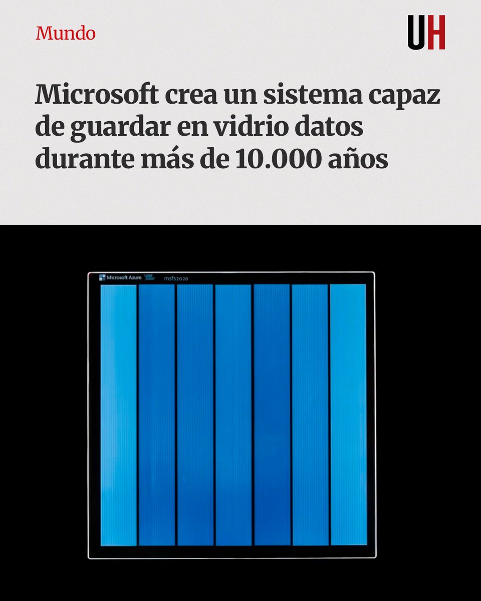 UltimaHoracom's tweet photo. La conservación a largo plazo de la información digital es un reto, ya que las cintas magnéticas y los discos duros se degradan en cuestión de décadas. Ahora, un equipo científico ha desarrollado una nueva técnica basada en vidrio que podría almacenar enormes cantidades de datos durante 10.000 años.

https://t.co/dyKkGL8qHV