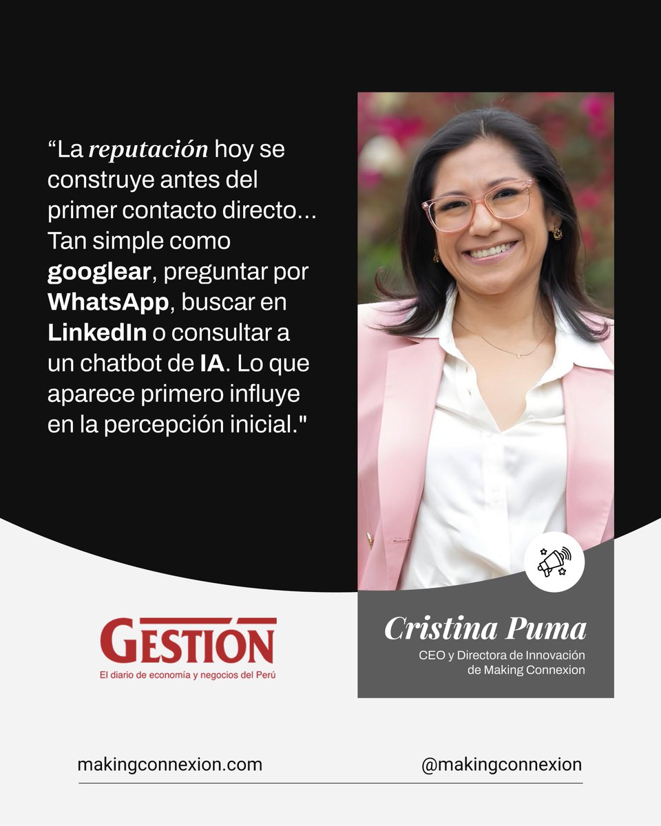 MakingConnexion's tweet photo. En una nota para Gestión, especialistas en coaching ejecutivo, comunicación y estrategia reputacional analizan por qué la imagen del CEO ya no es un atributo accesorio, sino un componente central del liderazgo empresarial moderno.
Lee la nota aquí: https://t.co/sFMH341oR9 https://t.co/dnggpbNPPk