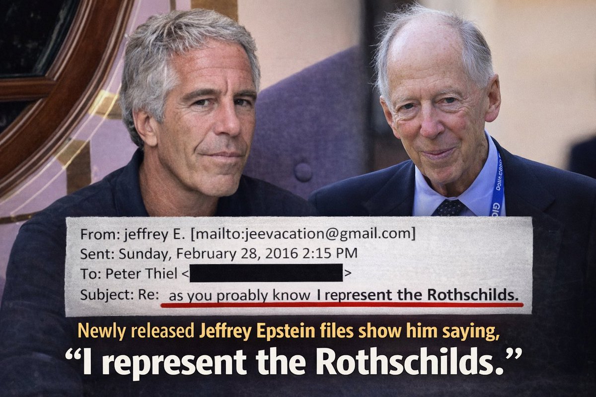 We had already seen Epstein say in his own emails that he represented the Rothschilds ... but this is the first time we've heard someone else confirm it.

These are literally some of the most powerful people in the world. The DEEPEST of the Deep State...