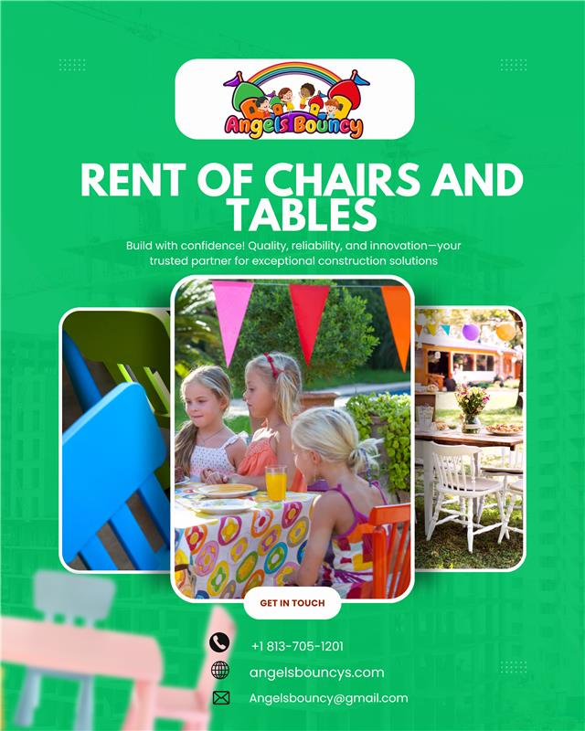 AngelsBouncyFL's tweet image. At Angels Bouncy, we make every event comfortable, organized, and memorable with our professional chair and table rental services.🪑

🌐 angelsbouncys.com
#AngelsBouncy #TrampolineRental #FunWithoutLimits #ChairsAndTablesRentals #EventsPerfect #QualityAndComfort #Chairs