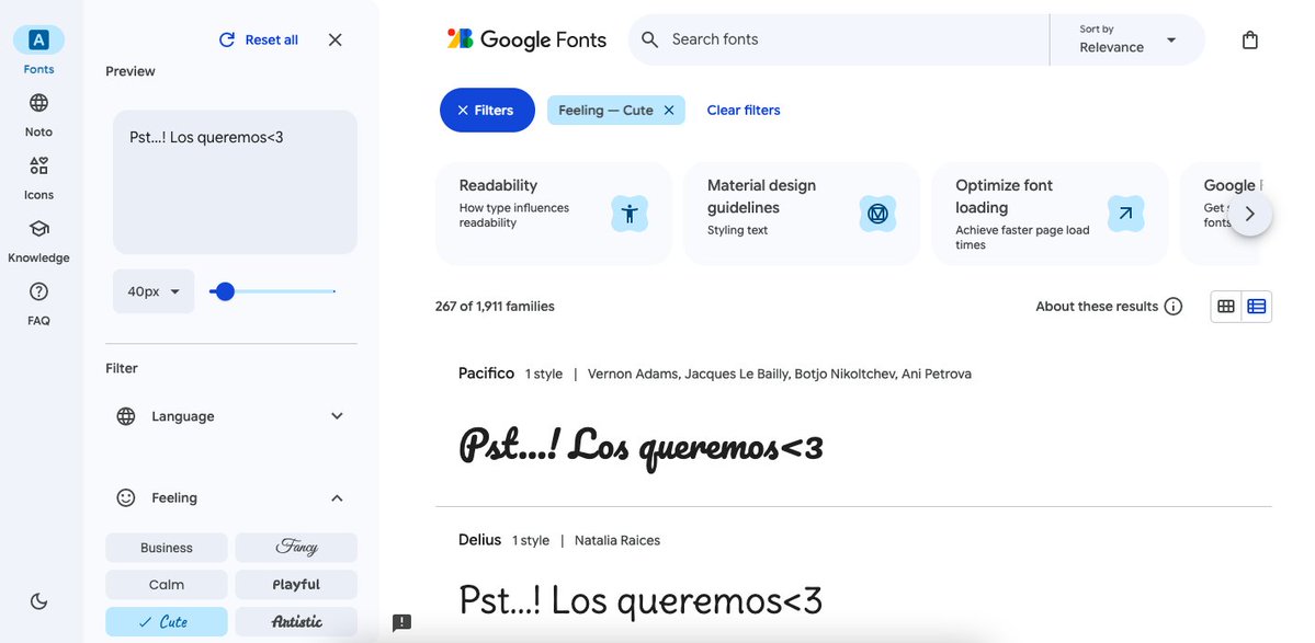 ¿Sigues usando las mismas fuentes de siempre? 👀

🤯 Google tiene una biblioteca con +1.500 tipografías de código abierto en un solo lugar: <a href="/Google/">Google</a> Fonts.

Y lo mejor:

✅ 100% gratis (sí, también para logos y apps)
✅ Licencias para uso comercial
✅ Soporta +1,000 idiomas
✅