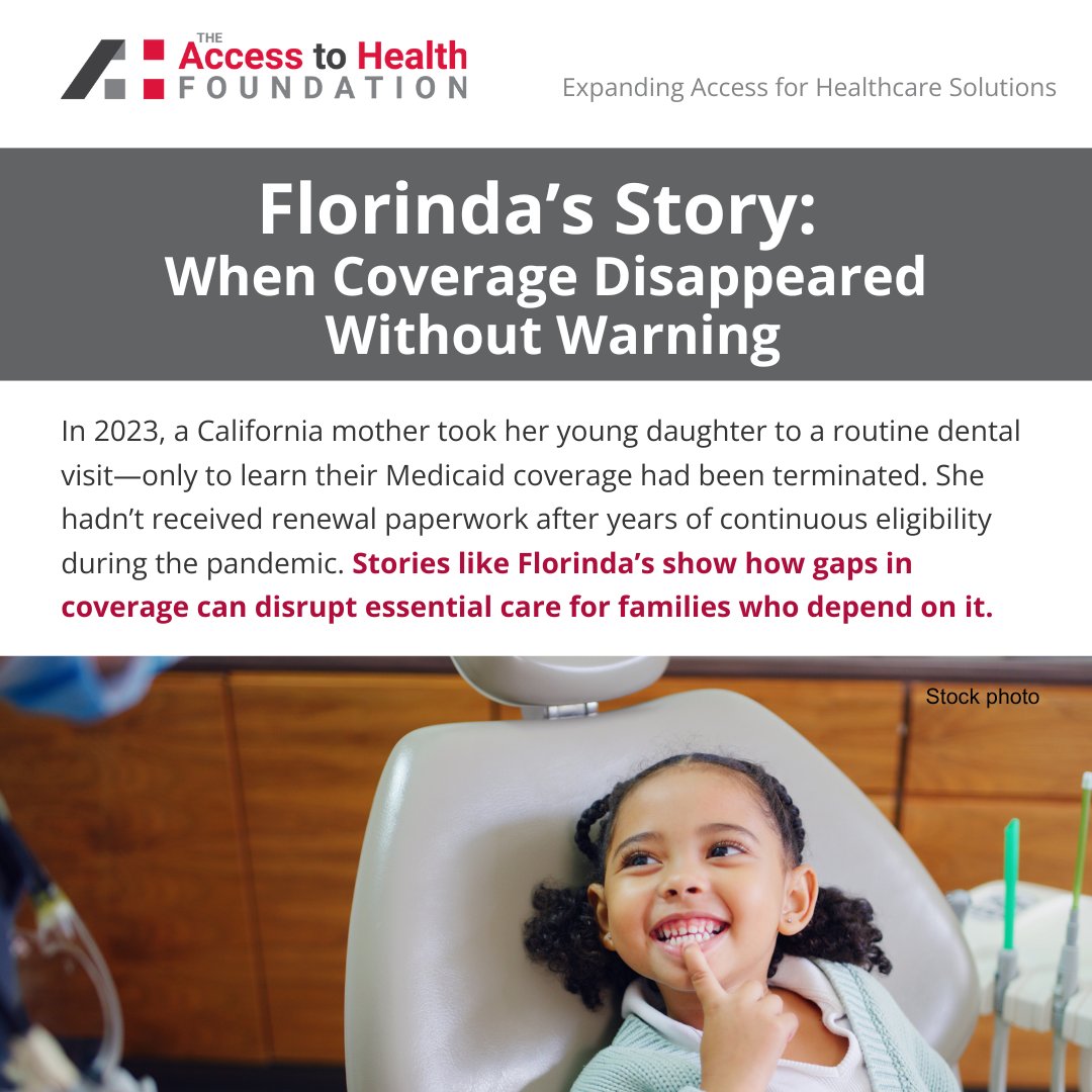 AccessHealthFD's tweet image. Florinda’s story is a powerful reminder that stable health coverage is essential for families’ well-being. Help expand access and continuity of care by supporting our mission at vist.ly/4s8bs

#AccessToHealth #AccessToCare #HealthForAll