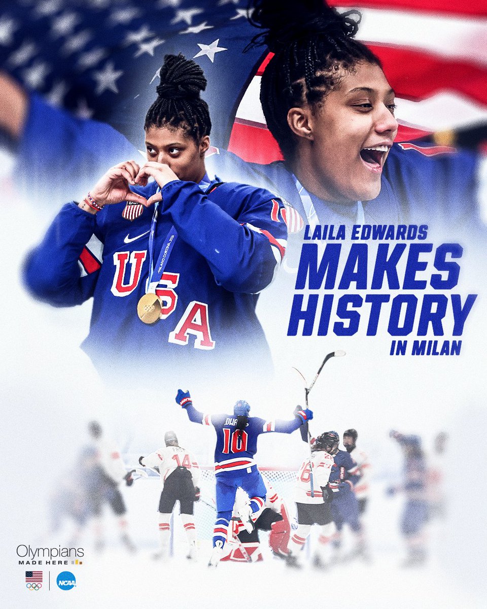 Laila Edwards is legendary. 🏅🇺🇸🏒

#OlympiansMadeHere #NCAAHockey