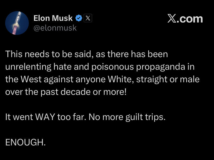 LakotaMan1's tweet image. This needs to be said. This South African immigrant bitch is suppressing liberal Twitter accounts. He and other oligarchs pose an existential threat to American democracy. He should be stripped of his U.S. citizenship and deported back to Cape Town.