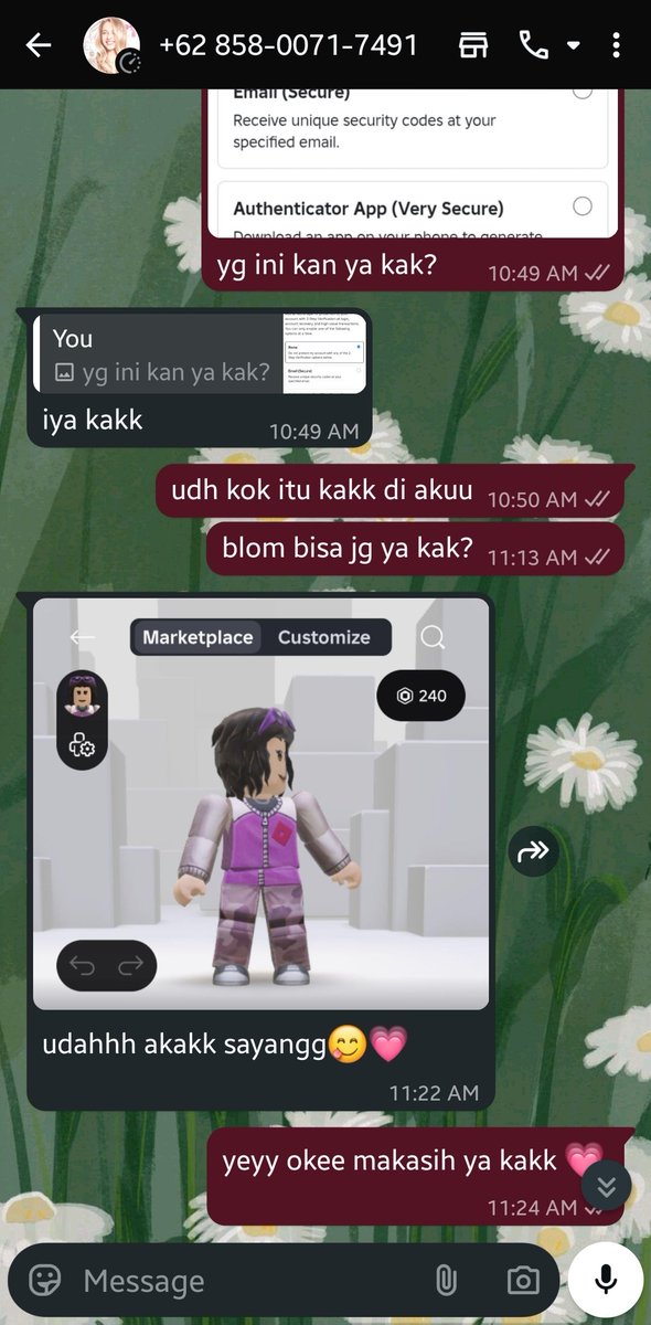 kotmne's tweet photo. @ksydreamer_ scan gimn ya kakk? kebetulan aku baru baru ini habis beli robux di seller tsb dan selama proses pembeliannya kakaknya malah banyak membantu aku kok kakk dan amanah jg. https://t.co/JFU0oYhE5v