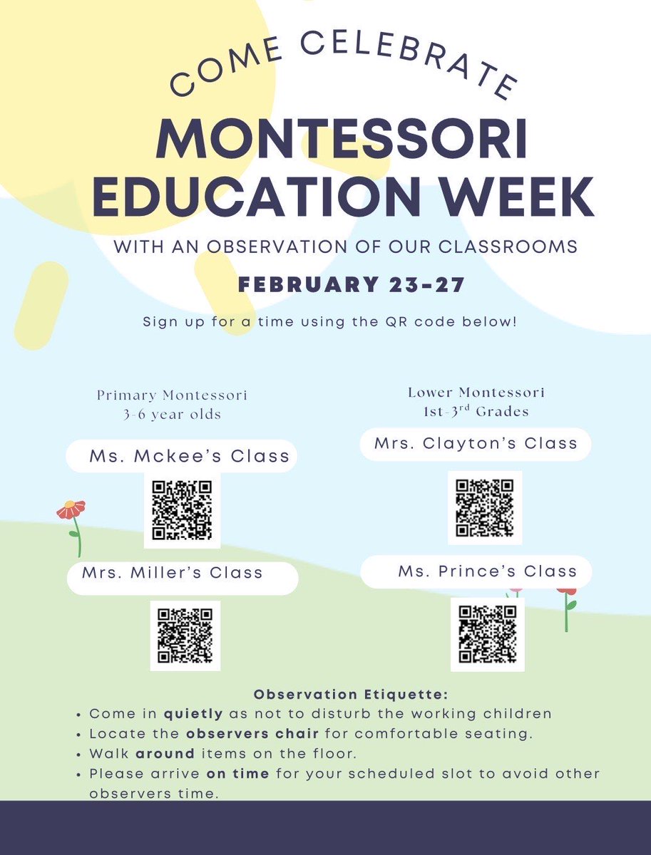 Come celebrate Montessori Education week! 

Plain text version avaible at tinyurl.com/mr3tvw6u