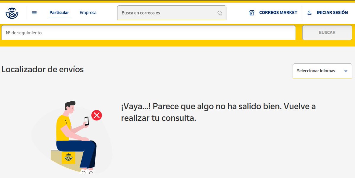Qwark's tweet photo. @CorreosAtiende @Correos Que no funciona el Localizador de pedidos de la web PLBW0E0748036570126007P https://t.co/GCdnN2MX5z