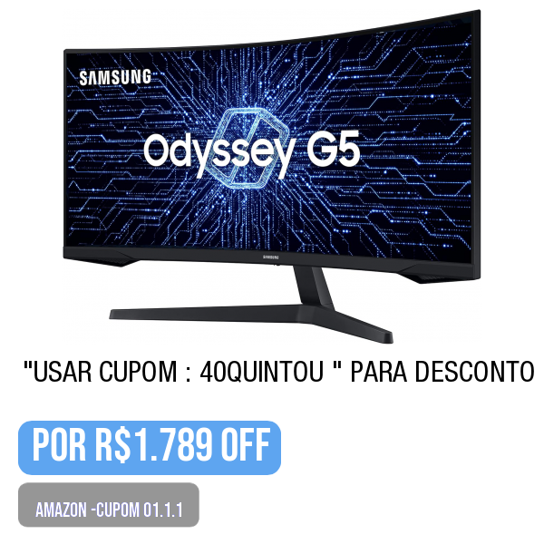 .
🛒 Compre aqui 👉🏽 amazon.com.br/gp/product/B0D…
.
💥🌟PRECINHO DA AMAZON-Cupom-01.1.2 Monitor Gamer Curvo Samsung Odyssey 34’’, Ultra WQHD, 165Hz, 1ms, tela ultrawide, HDMI, Display Port, Freesync Premium, preto, série G5
.
Use o cupom: 40QUINTOU  (na tela de pagamento)
.
😱 por R$…
