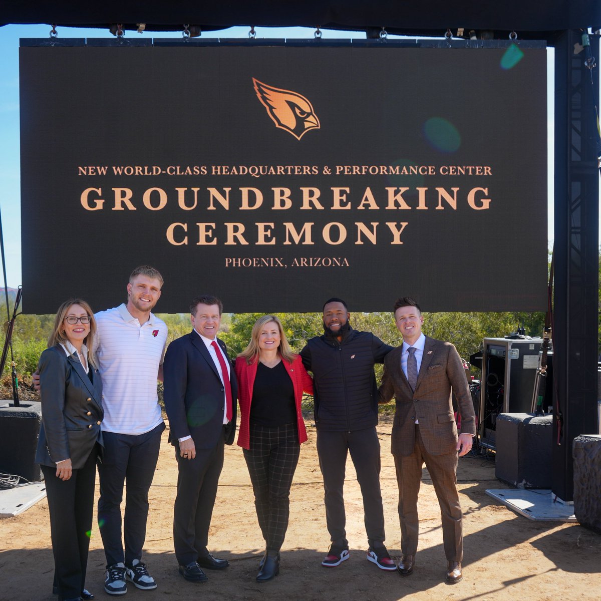 MayorGallego's tweet photo. Today, I broke ground with the @AZCardinals on their new HQ &amp; Performance Center in Phoenix.

For the team, it will be a hub for innovation, training facilities, and player development. For our city, it means more quality jobs and continued investment in our community. #BirdGang https://t.co/Oxny5ESnyO