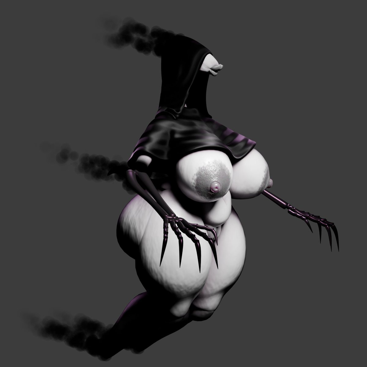 Ya know what I had some time, decided to just finish her up. 

She's still in the "sculpt" phase but it's fine until she needs to be rigged (if demand calls for it)

The smoke was the trickiest part but i think it came out decent.

The Lurker is a fan art model for <a href="/ZeBlackBallD/">ZADDY BALL🔞 COMMS FULL!</a>