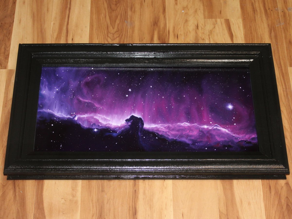 A little change of pace... I have a few space paintings to show off ♥️
This one is based on the Horsehead Nebula (IC434)
10x20" oil painting, available now
Painting: etsy.com/listing/446013…
Store: etsy.com/shop/ScenesbyC…
 via <a href="/Etsy/">Etsy</a>