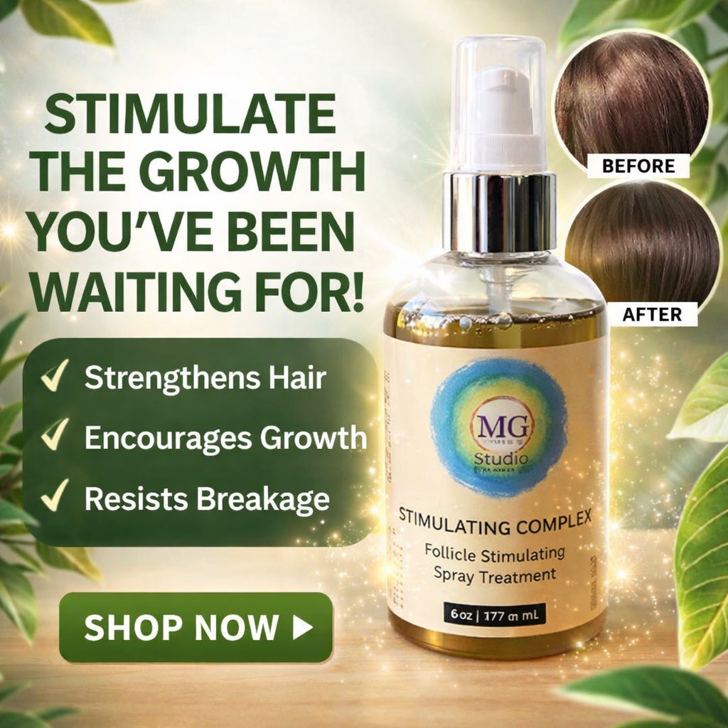 MGStudio_det's tweet photo. Healthy hair starts at the follicle. 🌿

Our Stimulating Complex Spray helps:
✔️ Support scalp circulation
✔️ Strengthen strands
✔️ Reduce breakage

Stronger roots. Better growth.

Shop now 💚
#HairGrowth #HealthyScalp #MGStudioSalon https://t.co/62i0lvDo95