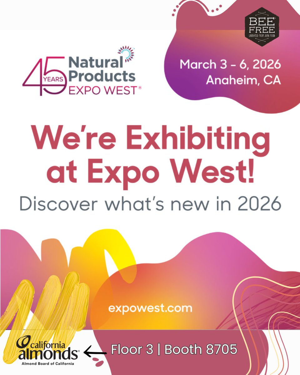 We’re headed to Expo West March 3–6! 🎉
Come find us in the Almond Board of California booth (Floor 3), say hi, meet our founder Jen, and grab a free gift! 🎁  

#ExpoWest #NPEW2026 #PlantBased #WomenFounded #MeetTheFounder #NaturalProductsExpo