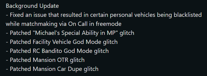 #GTAOnline Background Update