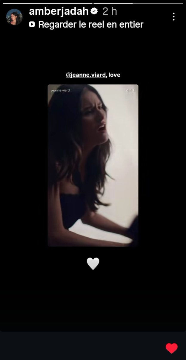 fabien_fichaux's tweet photo. Ambre "Amber Jadah" (dans sa story Insta repostant le reel de jeanne.viard) love 🤍 #StarAcademy #Ambre #AmberJadah #Jeanne #RespireFort #Clip https://t.co/j1z03NtUXa