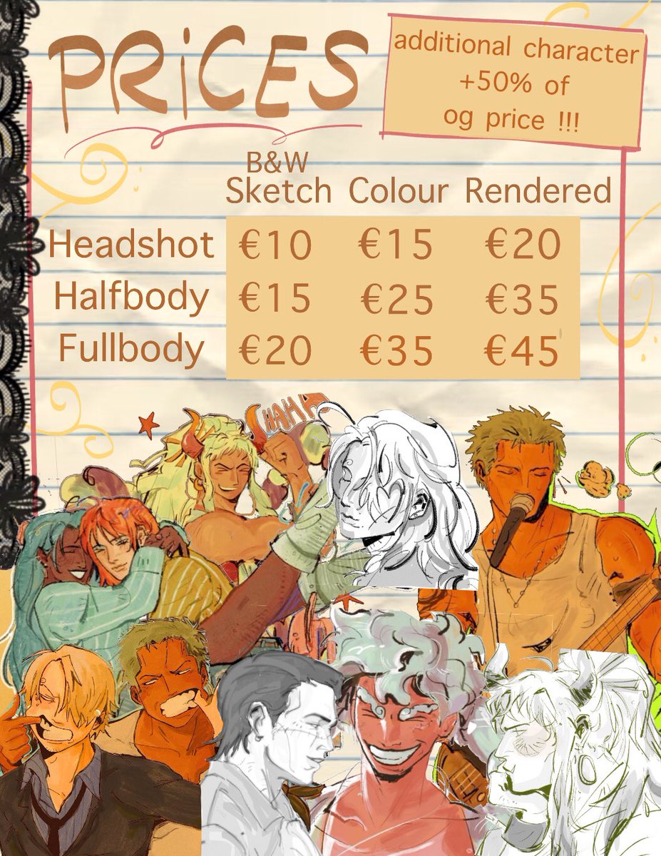 commissions are open !!!! finally made a comm sheet 🤫🤫

payment via paypal/kofi

dm if interested or for more info ! 🫡🫡
(rts appreciated)