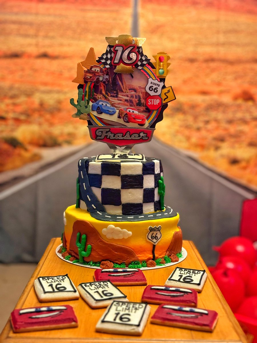 PresidentBeard's tweet photo. “KA-CHOW!!!” There was no doubt what Fraser’s birthday theme would be for his 16th &amp; that was decided by Molly 16 years ago!

Route 66 welcomes you to Radiator Springs! Get fitted for some tires at Luigi’s, refuel at Flo’s &amp; let’s “Git-R-Done”!

#HartnellHolidays #HartnellFamily https://t.co/49ipVDkj1n