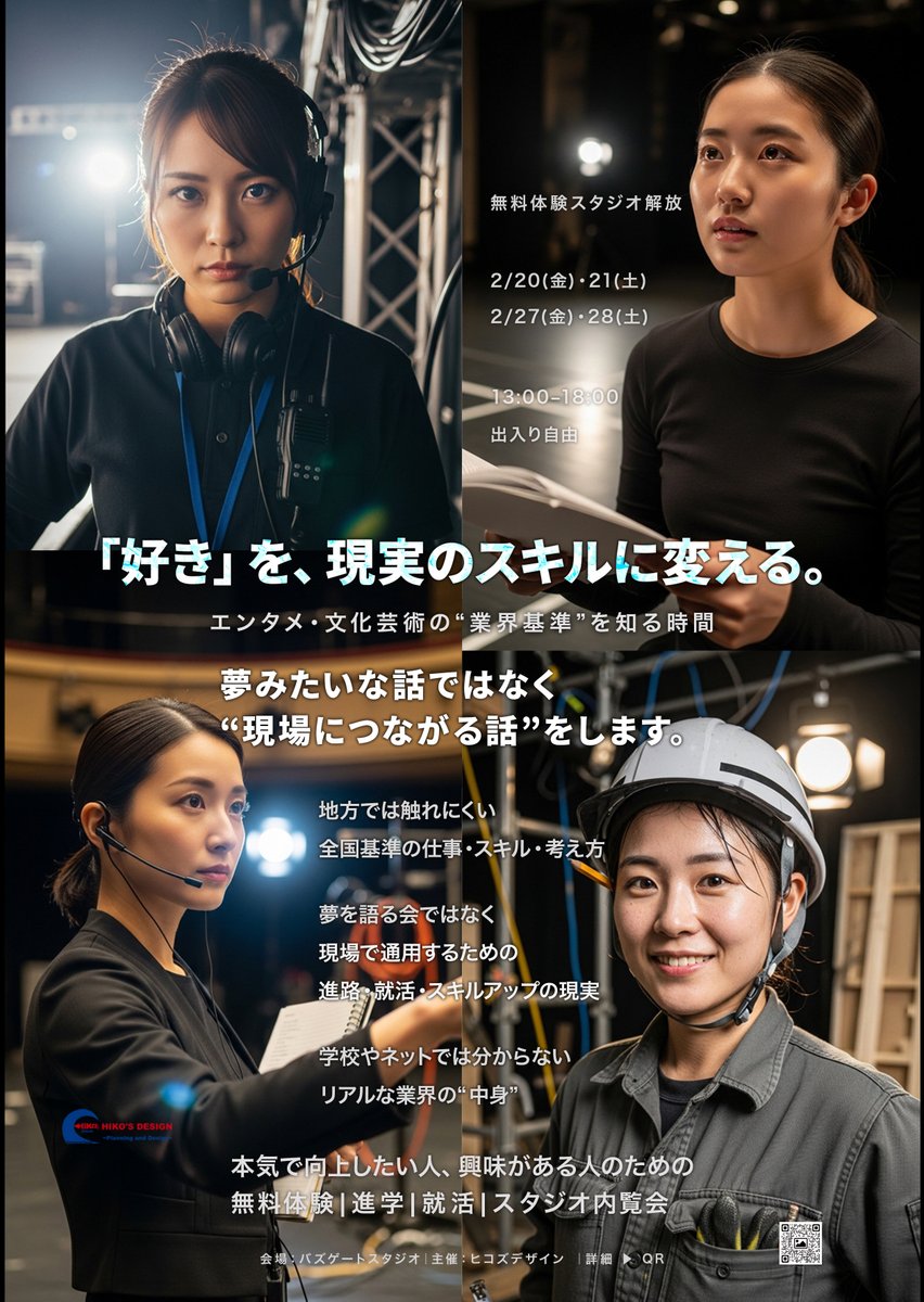 【無料スタジオ開放デー】
2/20.21
2/27.28
金土(2026)
13:00-18:00

どなたでもご自由にふらっと遊びに来てください！
撮影やバズゲートスタジオに興味がある方から
エンタメ就活、進学、スタッフに真剣に興味や相談がある方まで

526-0056滋賀県長浜市朝日町1-8(2階)
#クリエイター #長浜 #エンタメ