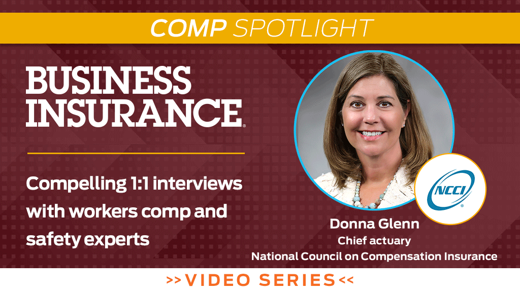 BusInsMagazine's tweet image. Donna Glenn, chief actuary at the National Council on Compensation Insurance, discusses industry-related injury trends in workers compensation.

Watch now: bit.ly/40kS1Ca

#WorkersComp #NCCI