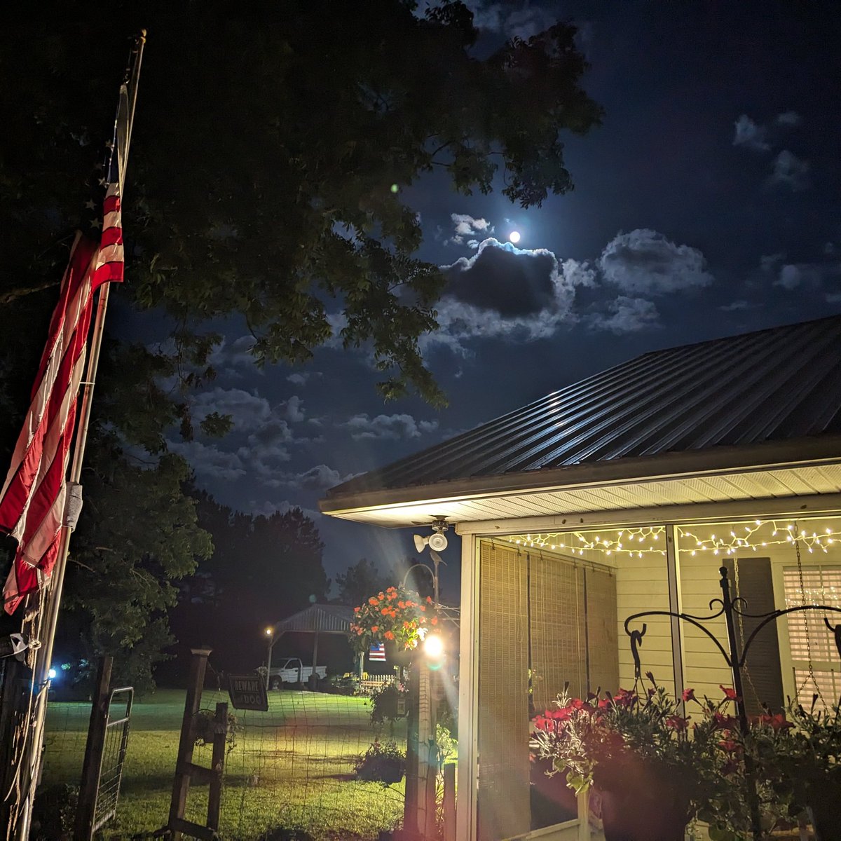 Night time on the farm