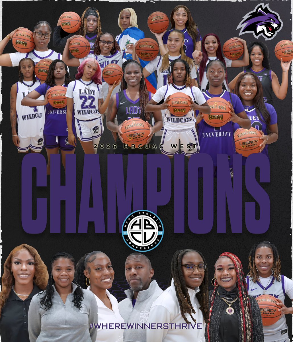 WileyAthletics's tweet photo. Congratulations to the Lady Wildcats on winning the @HBCUAC West Division with a 9-3 record. We'll look to bring home another trophy next week. #HBCUACWestChamps #FeartheClaws #WhereWinnersThrive #BeIrreplaceable #ProgressoverPerfection #GoForthInspired https://t.co/DAmY9ymUZy