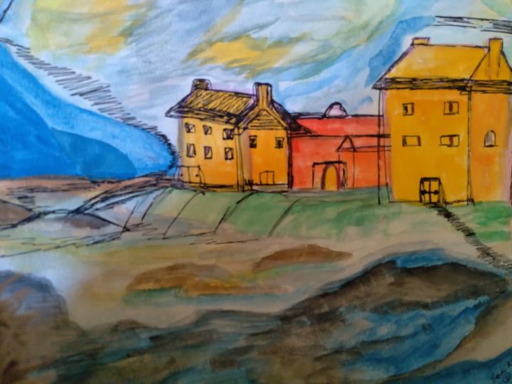 Art of the Day! "City by The Sea". Buy at: ArtPal.com/Brenniewebb?i=…