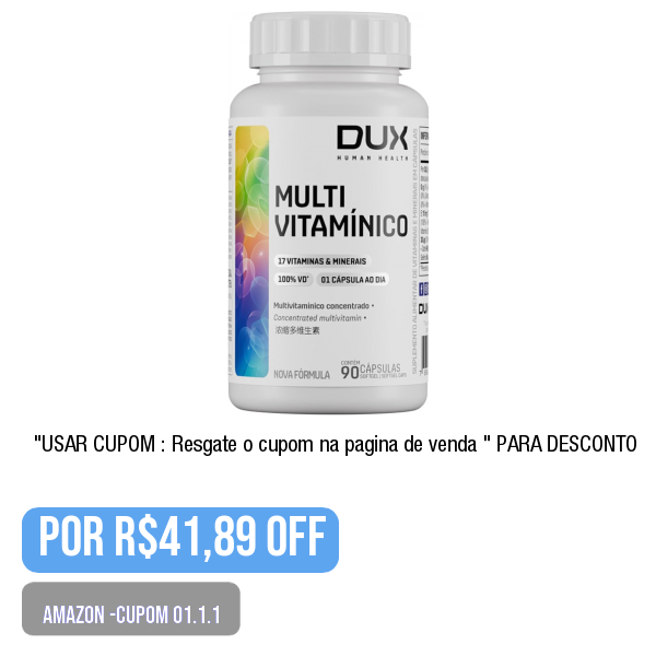 .
🛒 Compre aqui 👉🏽 amazon.com.br/gp/product/B07…
.
💥🌟PRECINHO DA AMAZON-Cupom-01.1.2 Dux Nutrition Multivitamínico - Pote 90 Cápsulas
.
Use o cupom: Resgate o cupom na pagina de venda  (na tela de pagamento)
.
😱 por R$41,89
.
.
💢 PROMOÇÃO OSCILANDO