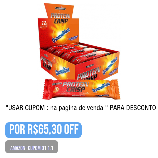 .
🛒 Compre aqui 👉🏽 amazon.com.br/gp/product/B0F…
.
💥🌟PRECINHO DA AMAZON-Cupom-01.1.2 Integralmedica - Barra de Proteína Whey Protein Crisp Bar Ovomaltine - Snack Proteíco - Pré e Pós-Treino - 12 Unidades
.
Use o cupom: na pagina de venda  (na tela de pagamento)
.
😱 por R$65,30
.
…
