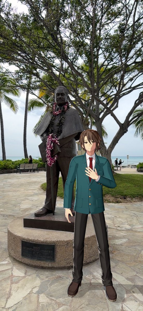 SOS団ホロモデル支部 プリンスクヒオの銅像 #Hawaii #waikiki